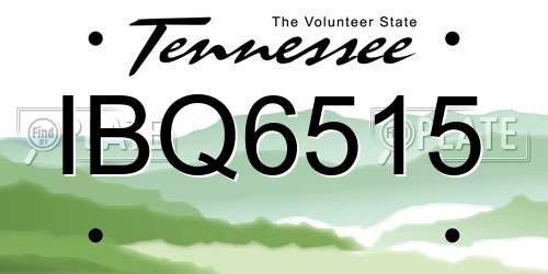 IBQ6515 Tennessee License Plate