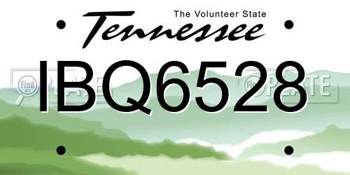IBQ6528 Tennessee License Plate