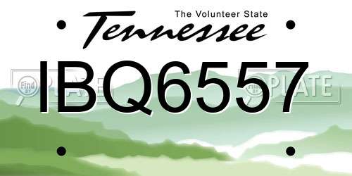 IBQ6557 Tennessee License Plate