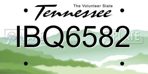 IBQ6582 Tennessee License Plate