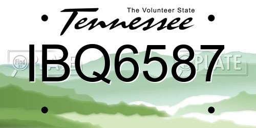 IBQ6587 Tennessee License Plate