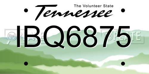 IBQ6875 Tennessee License Plate
