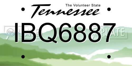 IBQ6887 Tennessee License Plate