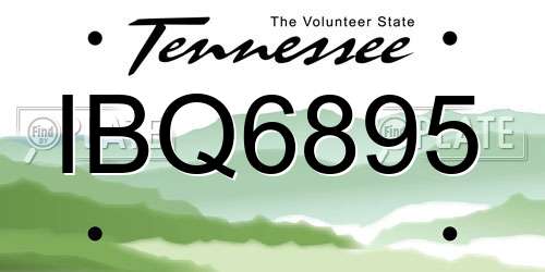 IBQ6895 Tennessee License Plate