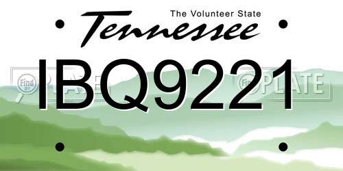 IBQ9221 Tennessee License Plate