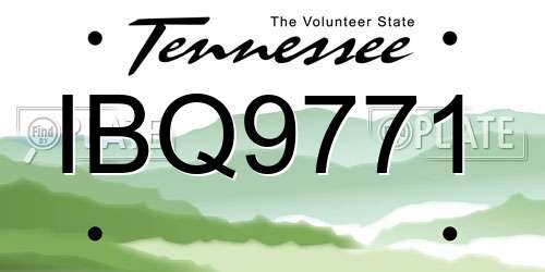 IBQ9771 Tennessee License Plate