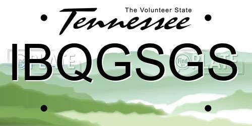 IBQGSGS Tennessee License Plate