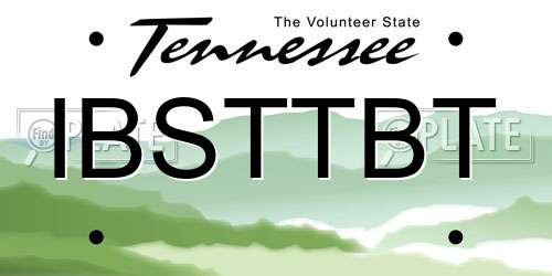 IBSTTBT Tennessee License Plate