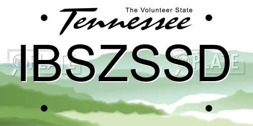 IBSZSSD Tennessee License Plate