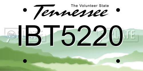 IBT5220 Tennessee License Plate