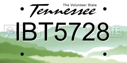 IBT5728 Tennessee License Plate