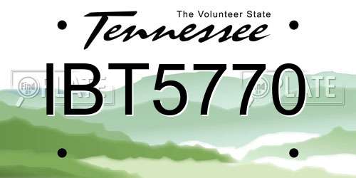 IBT5770 Tennessee License Plate