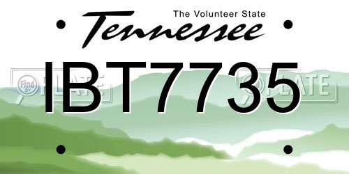 IBT7735 Tennessee License Plate