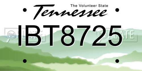 IBT8725 Tennessee License Plate