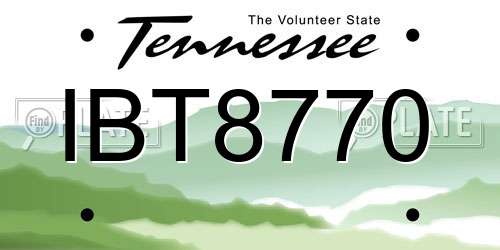 IBT8770 Tennessee License Plate