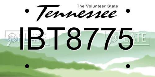 IBT8775 Tennessee License Plate