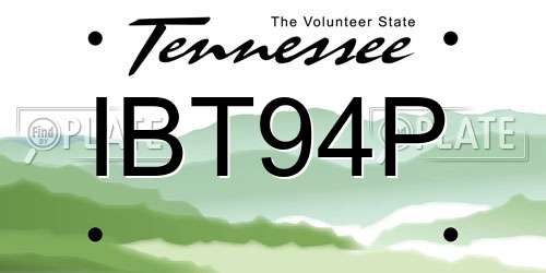 IBT94P Tennessee License Plate