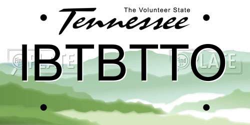 IBTBTTO Tennessee License Plate