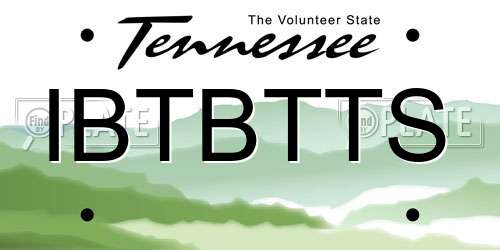 IBTBTTS Tennessee License Plate