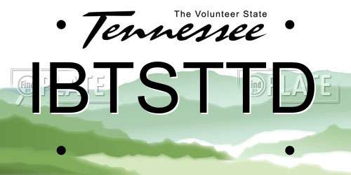 IBTSTTD Tennessee License Plate