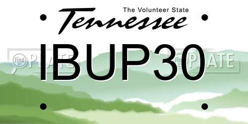 IBUP30 Tennessee License Plate