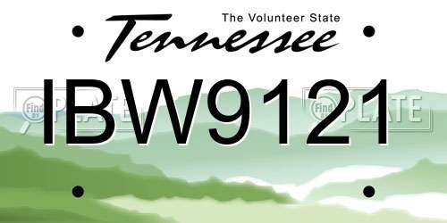 IBW9121 Tennessee License Plate