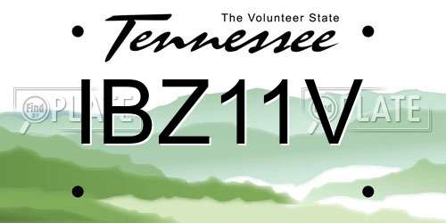IBZ11V Tennessee License Plate