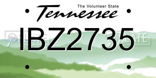 IBZ2735 Tennessee License Plate