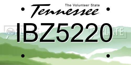IBZ5220 Tennessee License Plate