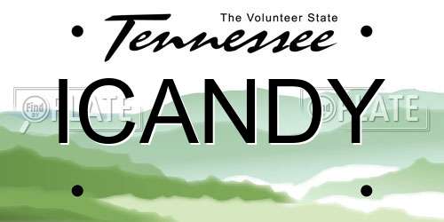 ICANDY Tennessee License Plate