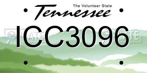 ICC3096 Tennessee License Plate
