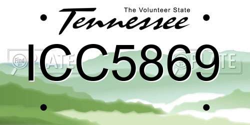 ICC5869 Tennessee License Plate