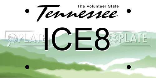 ICE8 Tennessee License Plate