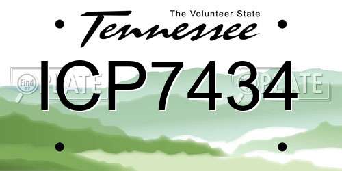 ICP7434 Tennessee License Plate