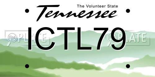 ICTL79 Tennessee License Plate