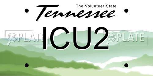 ICU2 Tennessee License Plate