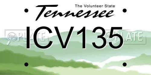 ICV135 Tennessee License Plate