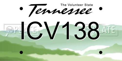 ICV138 Tennessee License Plate