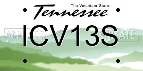 ICV13S Tennessee License Plate