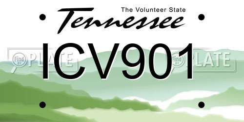 ICV901 Tennessee License Plate