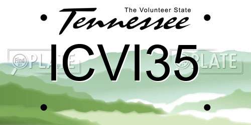ICVI35 Tennessee License Plate