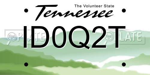 ID0Q2T Tennessee License Plate