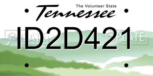 ID2D421 Tennessee License Plate
