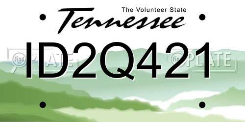 ID2Q421 Tennessee License Plate