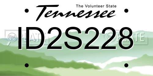 ID2S228 Tennessee License Plate