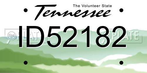 ID52182 Tennessee License Plate
