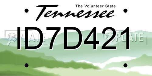 ID7D421 Tennessee License Plate
