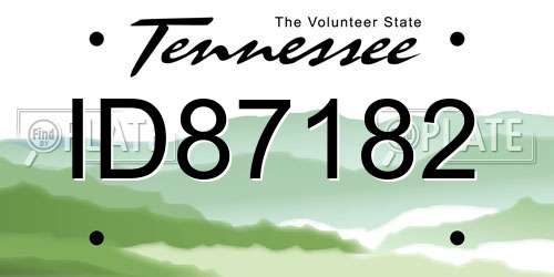 ID87182 Tennessee License Plate