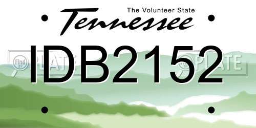 IDB2152 Tennessee License Plate