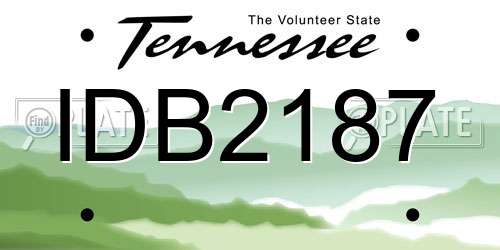 IDB2187 Tennessee License Plate